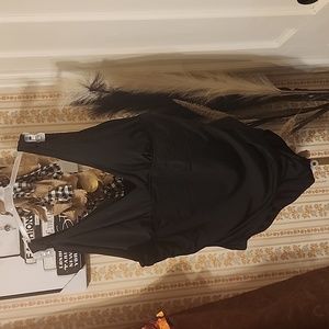 Womens NWT Time & Tru Black One Piece Swimsuit Sz 3X (24W-30W)